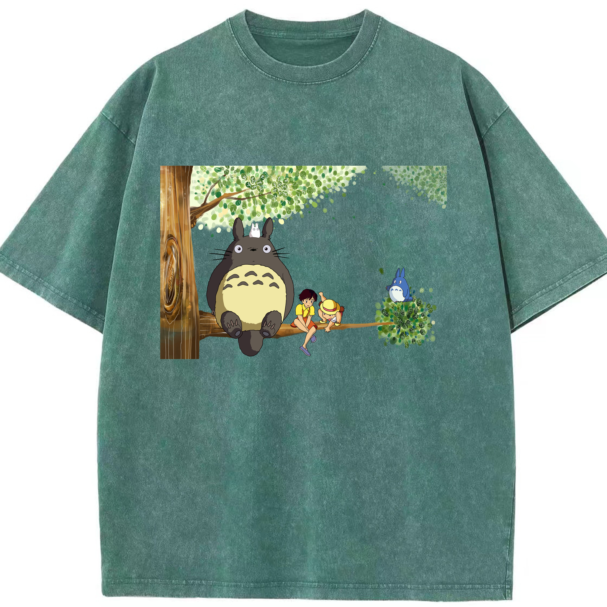 （画像用） となりのトトロ 草壁メイ 草壁サツキ My Neighbor Totoro Satsuki Kusakabe Mei Kusakabe 綿100% ヴィンテージ風 半袖Tシャツ（フロントプリント）